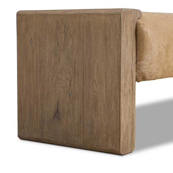 Home Fashion Knox Leather Bench Light Hair On Hide By Four Hands