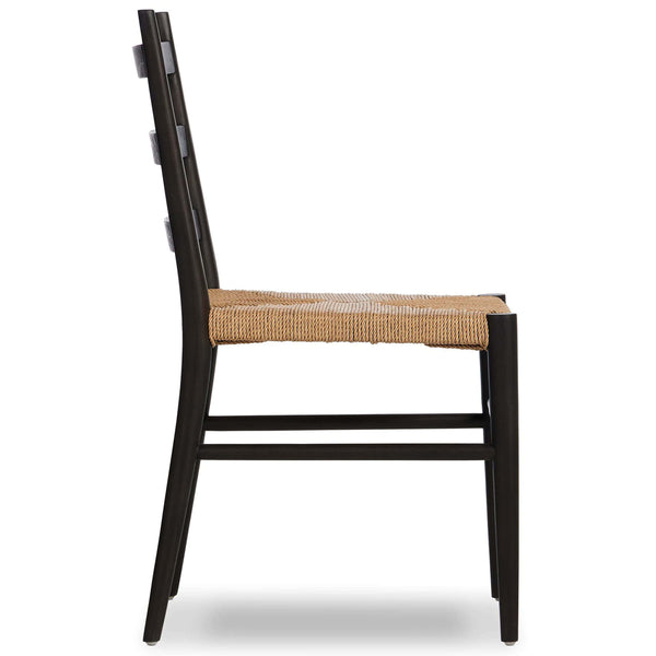Home Fashion Ladder Back Outdoor Dining Chair Aged Ebony Set Of 2 By Four Hands