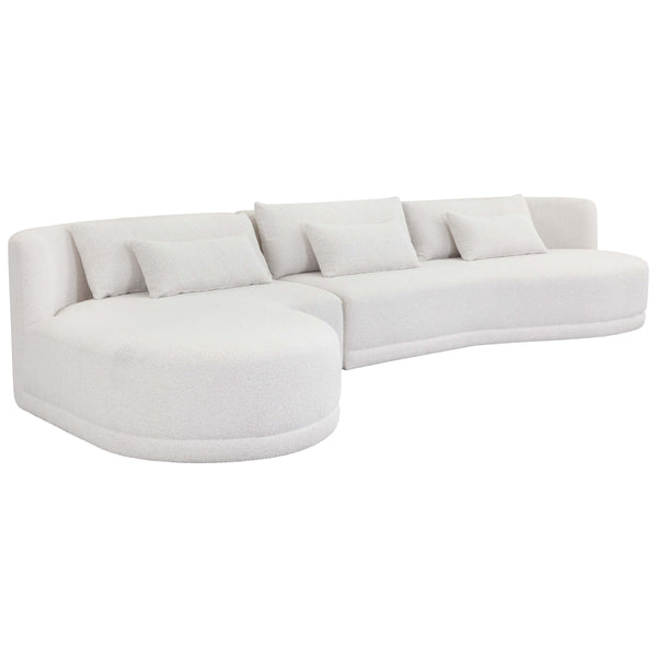 home fashion Laken LAF Chaise Sectional Copenhagen White