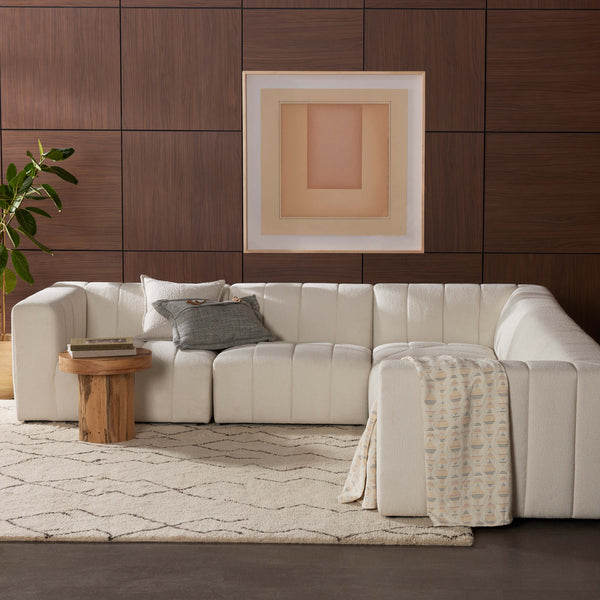 Home Fashion Langham Channeled 5 Piece Sectional Fayette Cloud By Four Hands