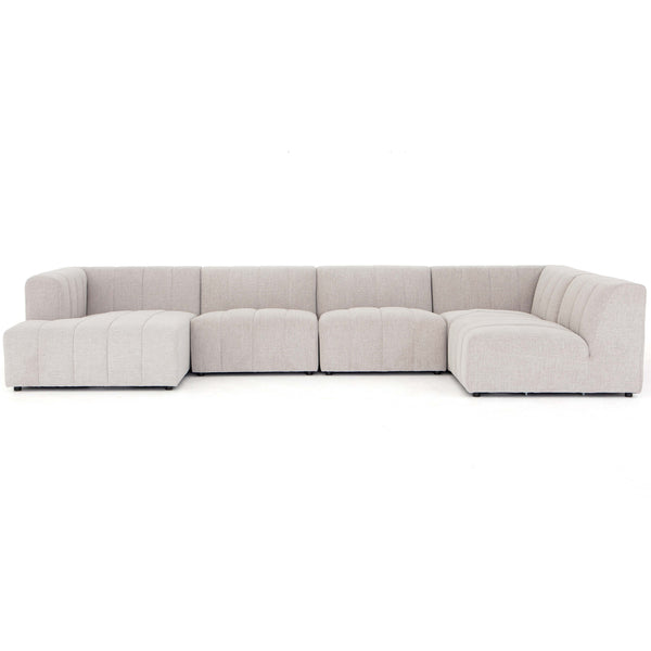 home fashion Langham Channeled 5 Piece Sectional Napa Sandstone by Four Hands