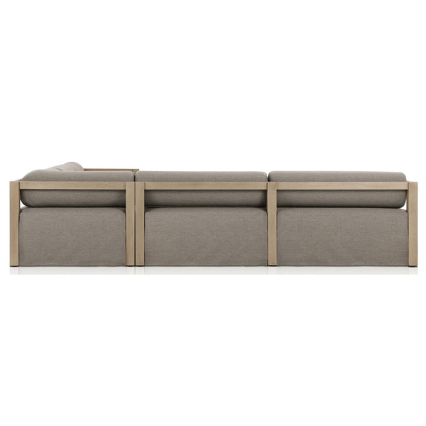Home Fashion Laskin 3 Piece Outdoor Sectional Alessi Fawn/Washed Brown By Four Hands