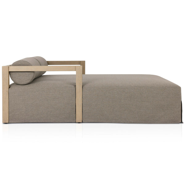 Home Fashion Laskin Outdoor Daybed Alessi Fawn/Washed Brown By Four Hands
