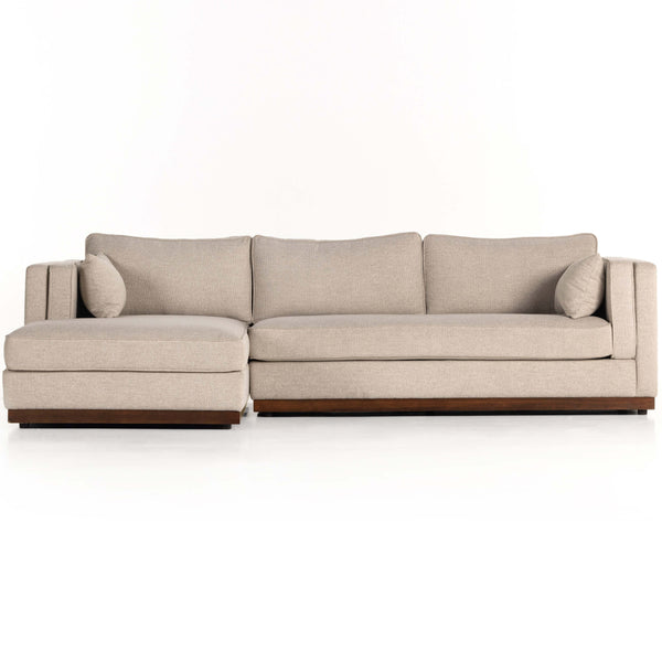 Home Fashion Lawrence 2 Piece Sectional W/Chaise Nova Taupe By Four Hands