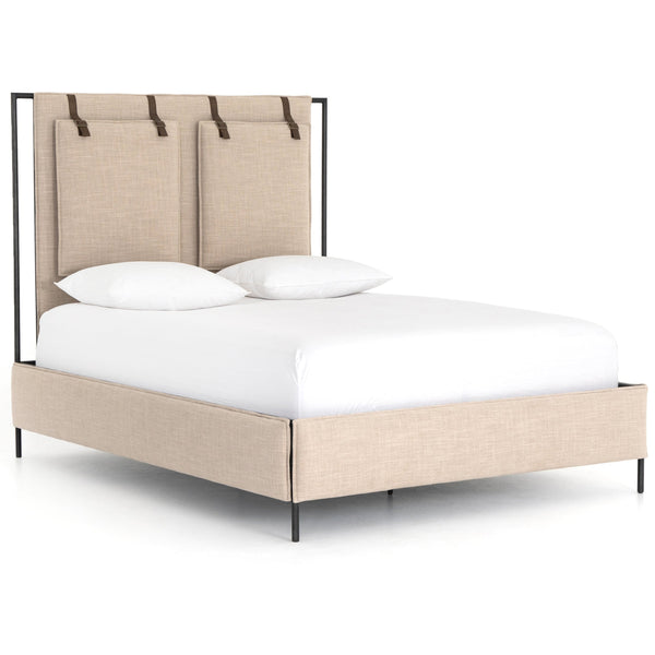home fashion Leigh Upholstered Bed Palm Ecru by Four Hands