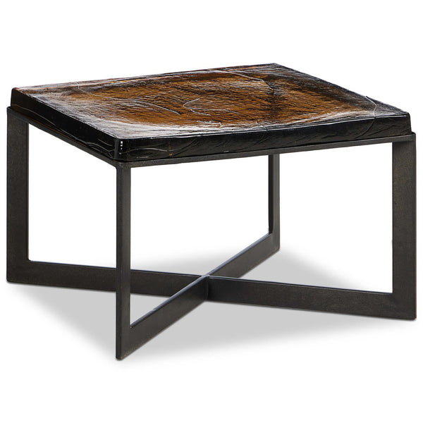 home fashion Lennie Cast Glass Bunching Table Amber by Four Hands