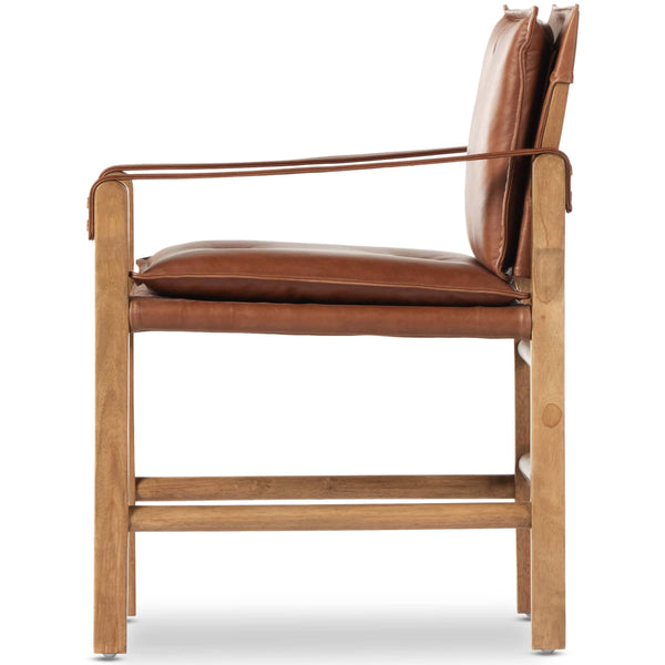 Home Fashion Lenz Leather Dining Arm Chair Sonoma Chestnut By Four Hands