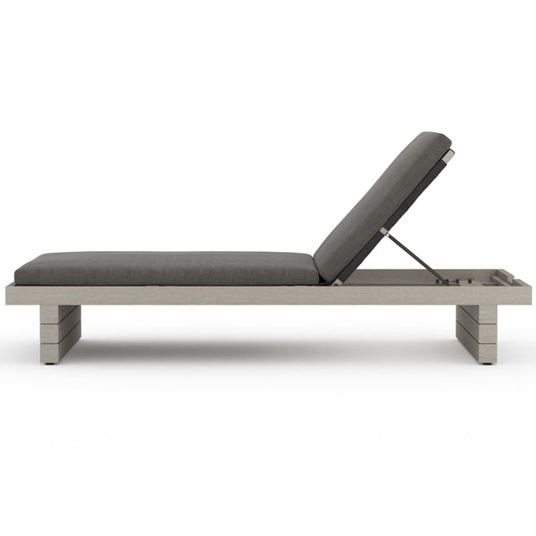 Home Fashion Leroy Outdoor Chaise Charcoal/Weathered Grey By Four Hands