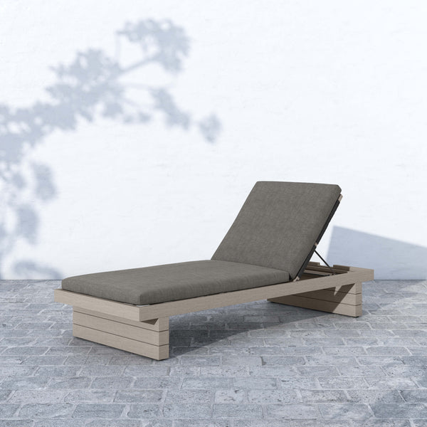 Home Fashion Leroy Outdoor Chaise Charcoal/Weathered Grey By Four Hands