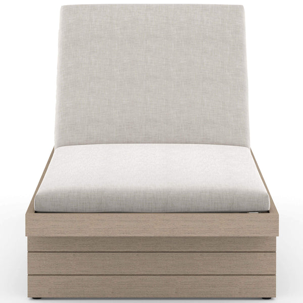 Home Fashion Leroy Outdoor Chaise Stone Grey/Washed Brown By Four Hands