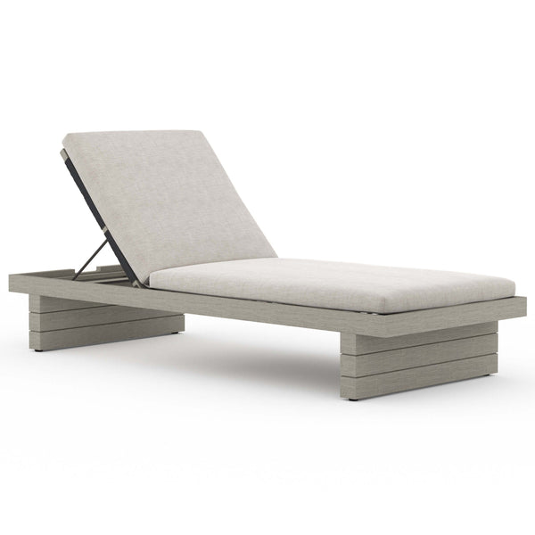 home fashion Leroy Outdoor Chaise Stone Grey/Weathered Grey by Four Hands