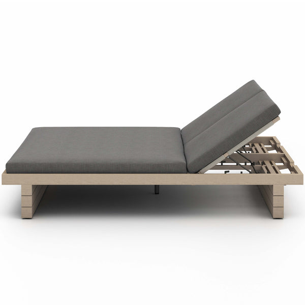 Home Fashion Leroy Outdoor Double Chaise Charcoal/Washed Brown By Four Hands