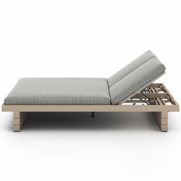 Home Fashion Leroy Outdoor Double Chaise Faye Ash/Washed Brown By Four Hands