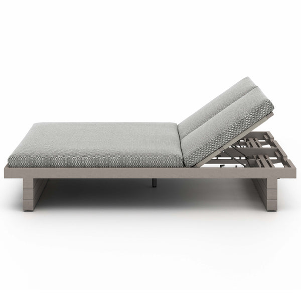 Home Fashion Leroy Outdoor Double Chaise Faye Ash/Weathered Grey By Four Hands
