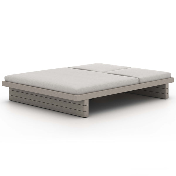 Home Fashion Leroy Outdoor Double Chaise Stone Grey/Weathered Grey By Four Hands