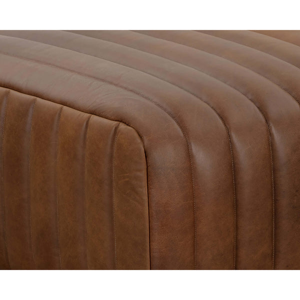 Home Fashion Lewin Leather Rectangular Ottoman Lucia Tobacco