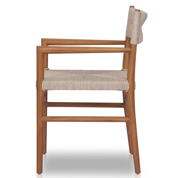Home Fashion Lomas Outdoor Dining Arm Chair Natural Teak Set Of 2 By Four Hands