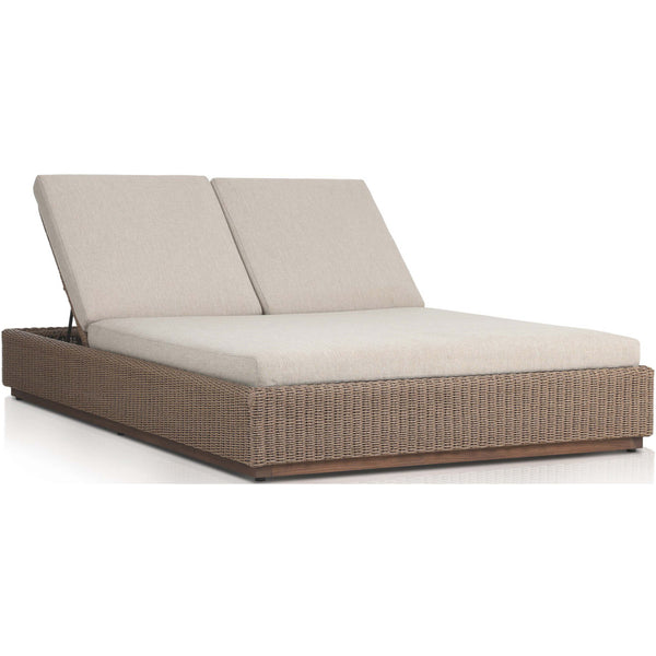 home fashion Lorelei Outdoor Double Chaise Alessi Buff by Four Hands