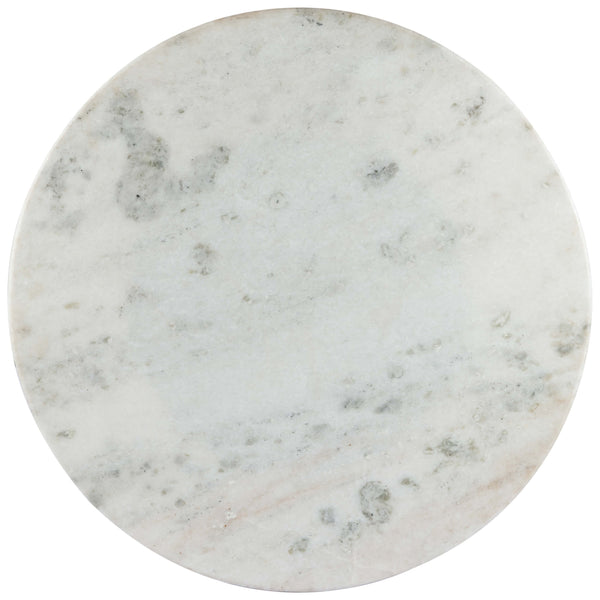 Home Fashion Lucy 48" Round Dining Table White Marble/Carbon Wash Base By Four Hands