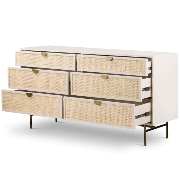 Home Fashion Luella 6 Drawer Dresser Matte Alabaster By Four Hands