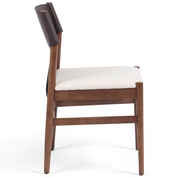 Home Fashion Lulu Armless Dining Chair Espresso Leather Set Of 2 By Four Hands