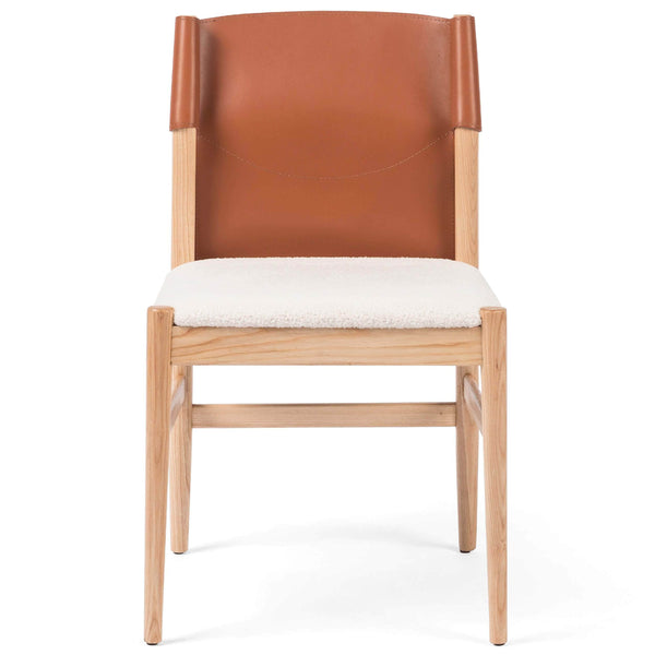 Home Fashion Lulu Armless Dining Chair Saddle Leather Blend Set Of 2 By Four Hands