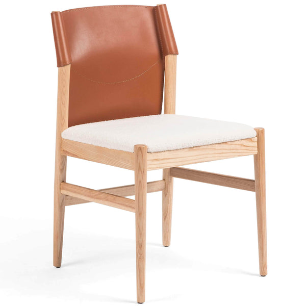 home fashion Lulu Armless Dining Chair Saddle Leather Blend Set of 2 by Four Hands