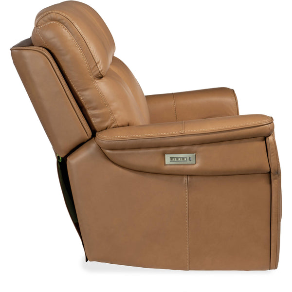 Home Fashion Lyra Zero Gravity Power Leather Loveseat Sahara Sandalwood