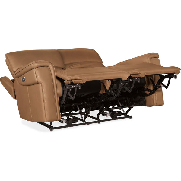 Home Fashion Lyra Zero Gravity Power Leather Loveseat Sahara Sandalwood