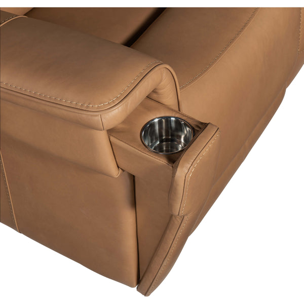 Home Fashion Lyra Zero Gravity Power Leather Loveseat Sahara Sandalwood