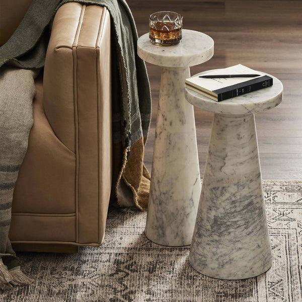 Home Fashion Mabel Nesting End Tables White Marble By Four Hands