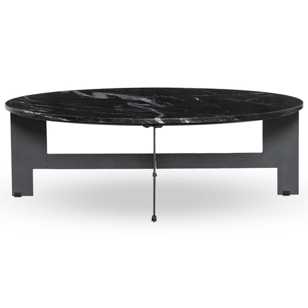 Home Fashion Marble Round Coffee Table Black By Four Hands