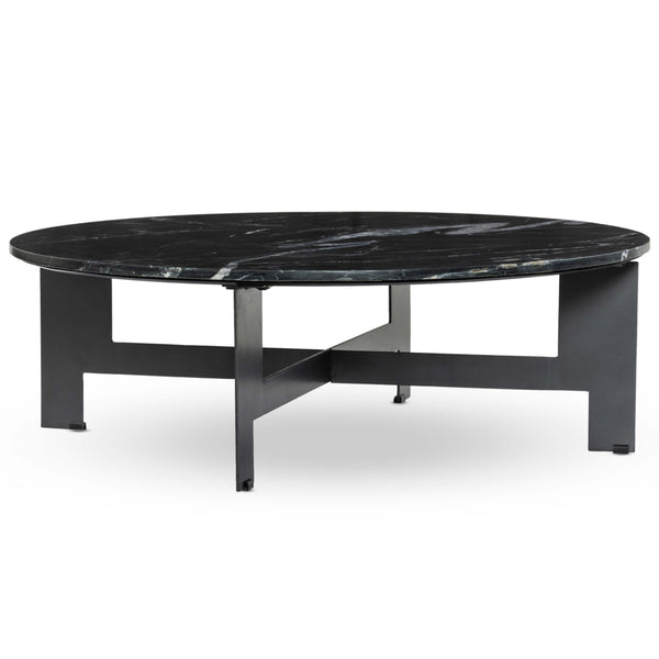 home fashion Marble Round Coffee Table Black by Four Hands