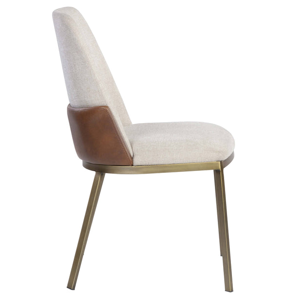 Home Fashion Marie Dining Chair Belfast Oatmeal/Bravo Cognac Set Of 2