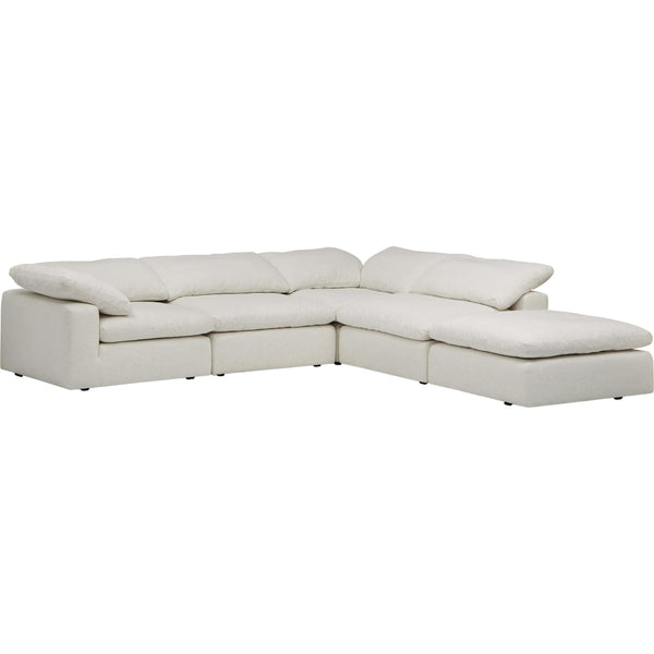 Home Fashion Mateo 5 Piece Modular Sectional W/Ottoman Nomad Snow