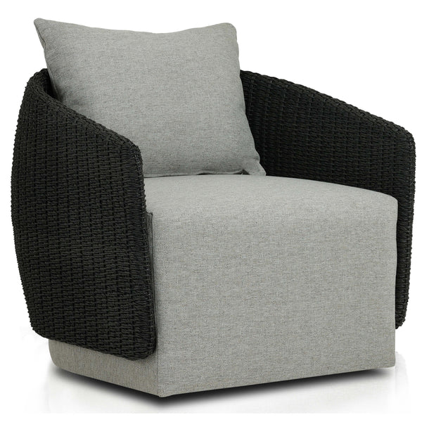 home fashion Maven Outdoor Swivel Chair Faux Black by Four Hands
