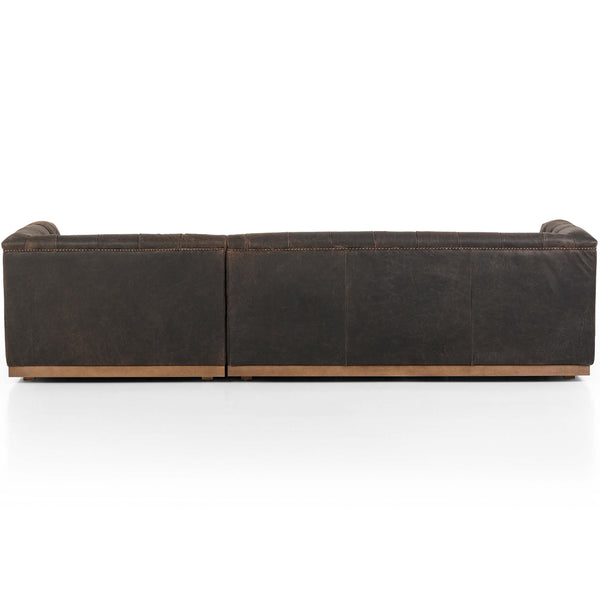 Home Fashion Maxx 2 Piece Leather Sectional Destroyed Black By Four Hands