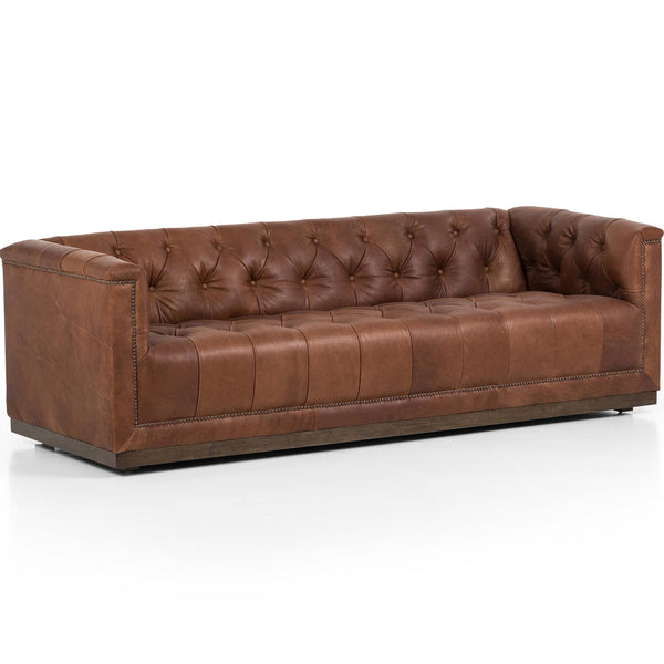 Home Fashion Maxx Leather 86" Sofa Heirloom Sienna By Four Hands