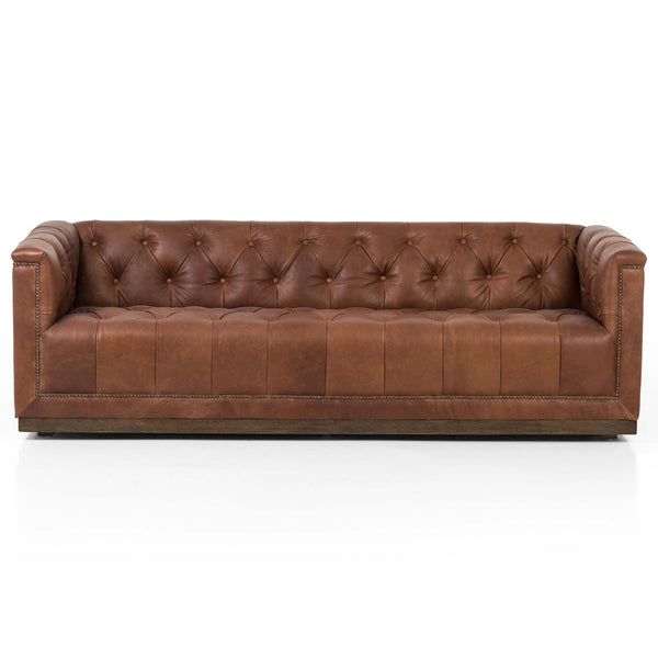 home fashion Maxx Leather 86" Sofa Heirloom Sienna by Four Hands