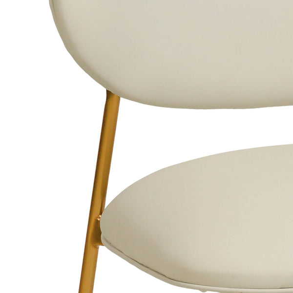 Home Fashion McKenzie Vegan Leather Dining Chair Cream Set Of 2
