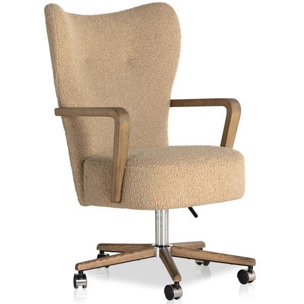home fashion Melrose Desk Chair Sheepskin Camel by Four Hands