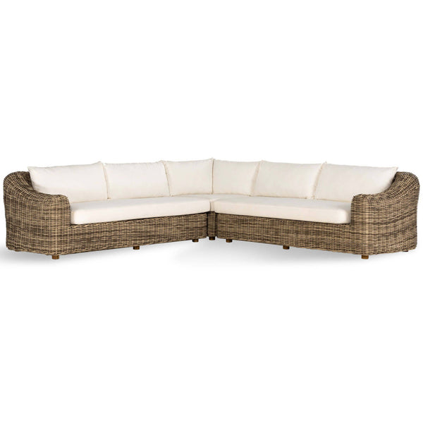 home fashion Messina Outdoor 3-Piece Sectional Sand by Four Hands