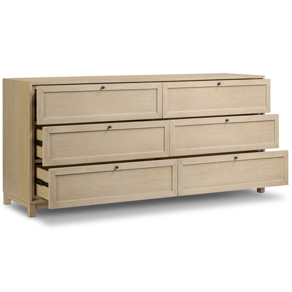 Home Fashion Millie 6 Drawer Dresser Light Bleach By Four Hands