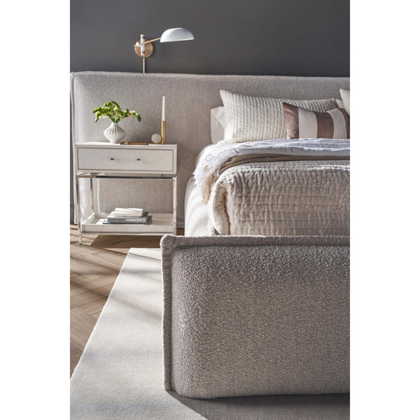 Home Fashion Modern Lux Wall King Bed Medina Pebble