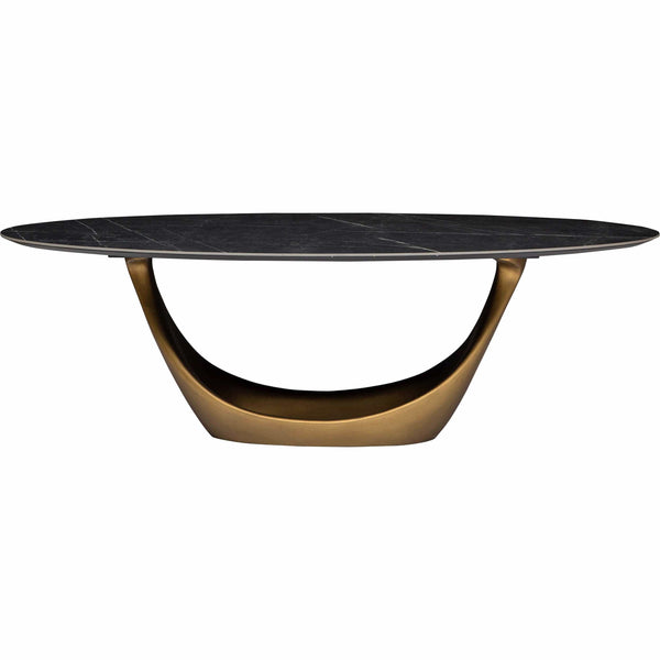 Home Fashion Montana Dining Table Dark Grey/Gold Base