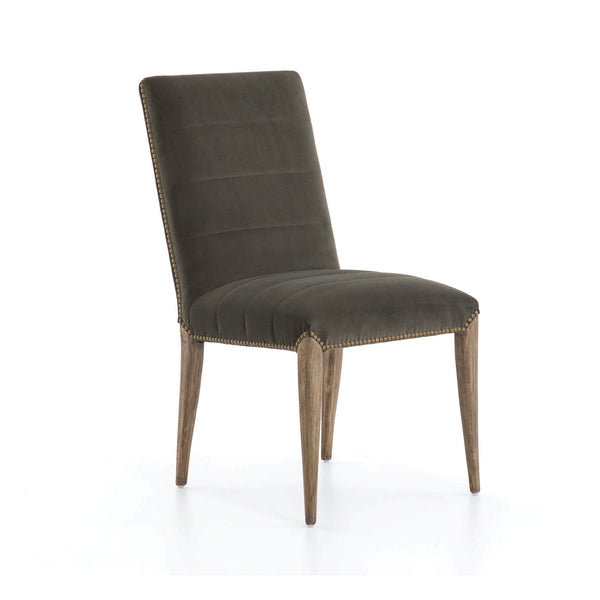 home fashion Nate Dining Chair Modern Velvet Loden Set of 2 by Four Hands