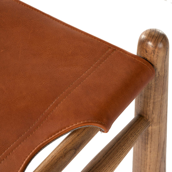 Home Fashion Nino Leather Ottoman Dakota Tobacco By Four Hands