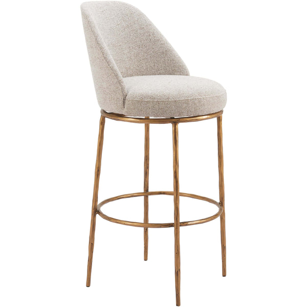 home fashion Nordhavn Swivel Bar & Counter Stool Beige/Gold