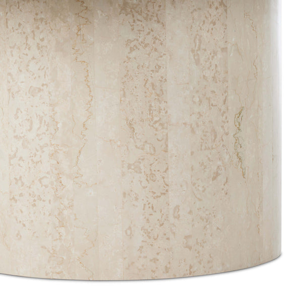 Home Fashion Oakland 60" Round Outdoor Dining Table Cream Marble By Four Hands