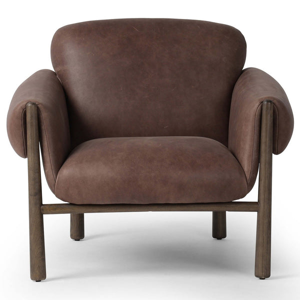 Home Fashion Olia Leather Chair Palermo Cigar By Four Hands